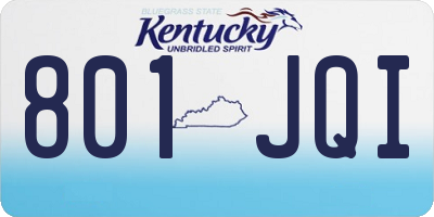 KY license plate 801JQI