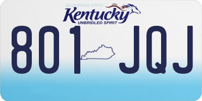 KY license plate 801JQJ