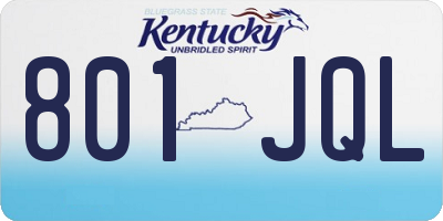 KY license plate 801JQL