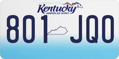 KY license plate 801JQO