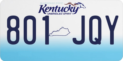 KY license plate 801JQY
