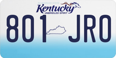 KY license plate 801JRO