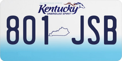 KY license plate 801JSB