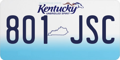 KY license plate 801JSC