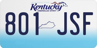 KY license plate 801JSF