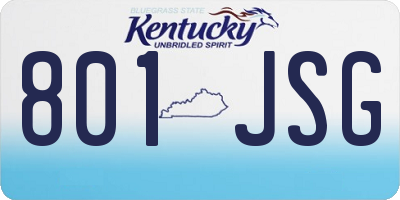 KY license plate 801JSG