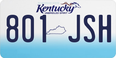 KY license plate 801JSH