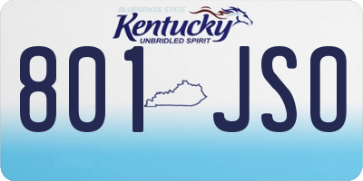 KY license plate 801JSO