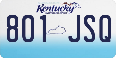 KY license plate 801JSQ