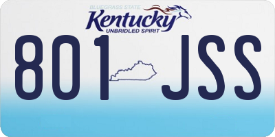 KY license plate 801JSS