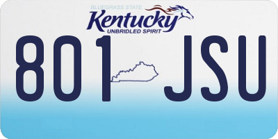 KY license plate 801JSU