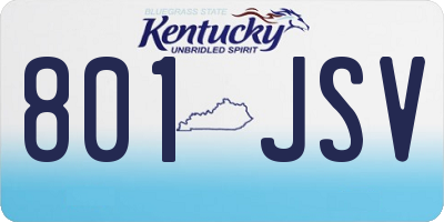 KY license plate 801JSV