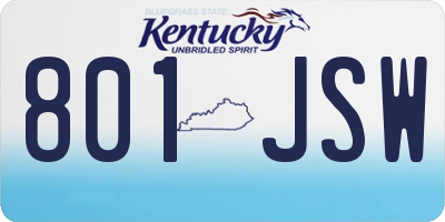 KY license plate 801JSW
