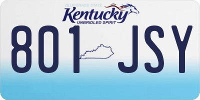 KY license plate 801JSY