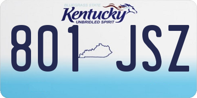 KY license plate 801JSZ