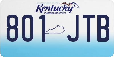 KY license plate 801JTB