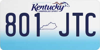 KY license plate 801JTC