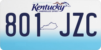 KY license plate 801JZC