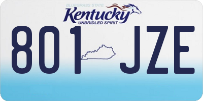 KY license plate 801JZE