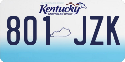 KY license plate 801JZK