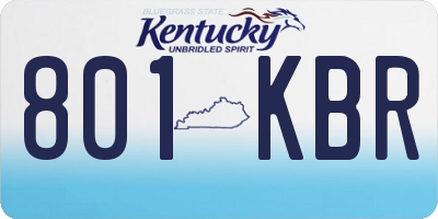 KY license plate 801KBR