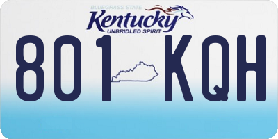 KY license plate 801KQH