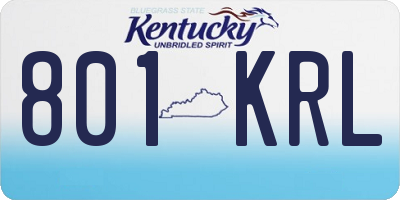KY license plate 801KRL