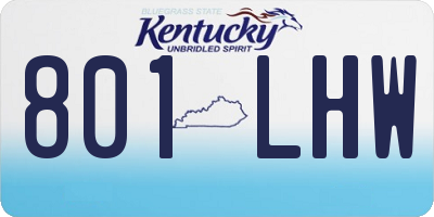 KY license plate 801LHW