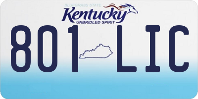 KY license plate 801LIC