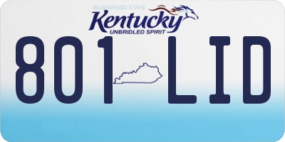 KY license plate 801LID