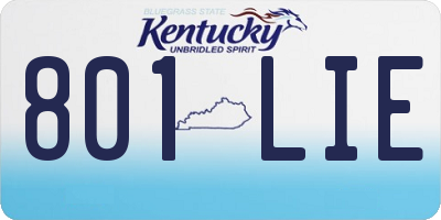 KY license plate 801LIE