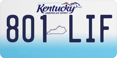KY license plate 801LIF