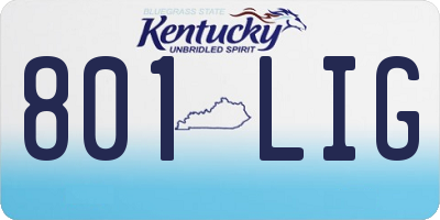 KY license plate 801LIG