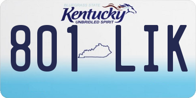 KY license plate 801LIK