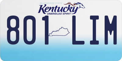 KY license plate 801LIM