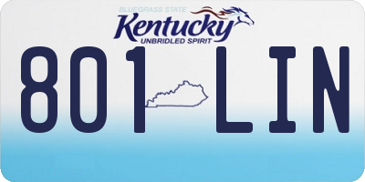 KY license plate 801LIN