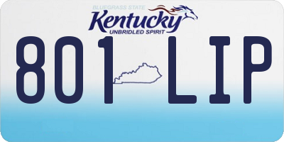 KY license plate 801LIP
