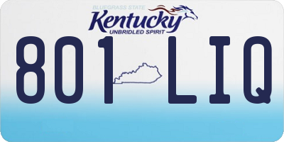 KY license plate 801LIQ