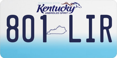 KY license plate 801LIR