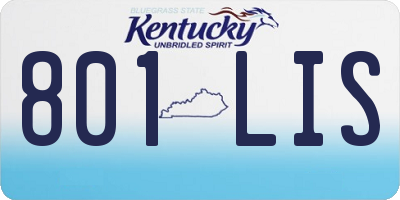 KY license plate 801LIS