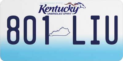 KY license plate 801LIU