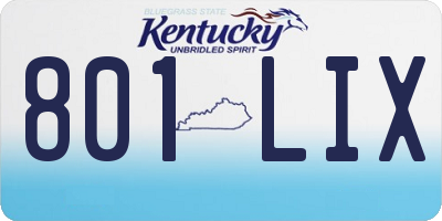 KY license plate 801LIX