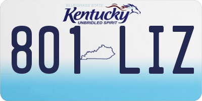 KY license plate 801LIZ