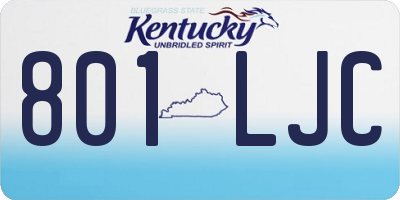 KY license plate 801LJC