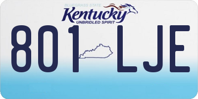 KY license plate 801LJE