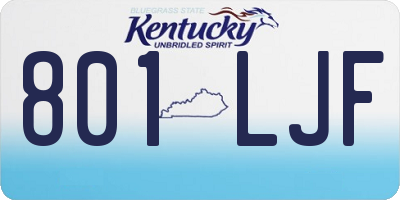 KY license plate 801LJF