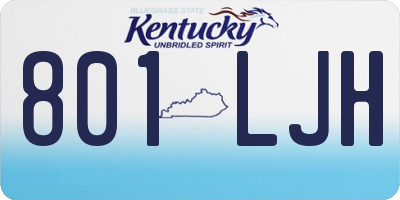 KY license plate 801LJH