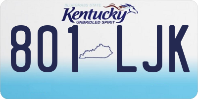 KY license plate 801LJK