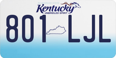 KY license plate 801LJL