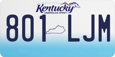 KY license plate 801LJM